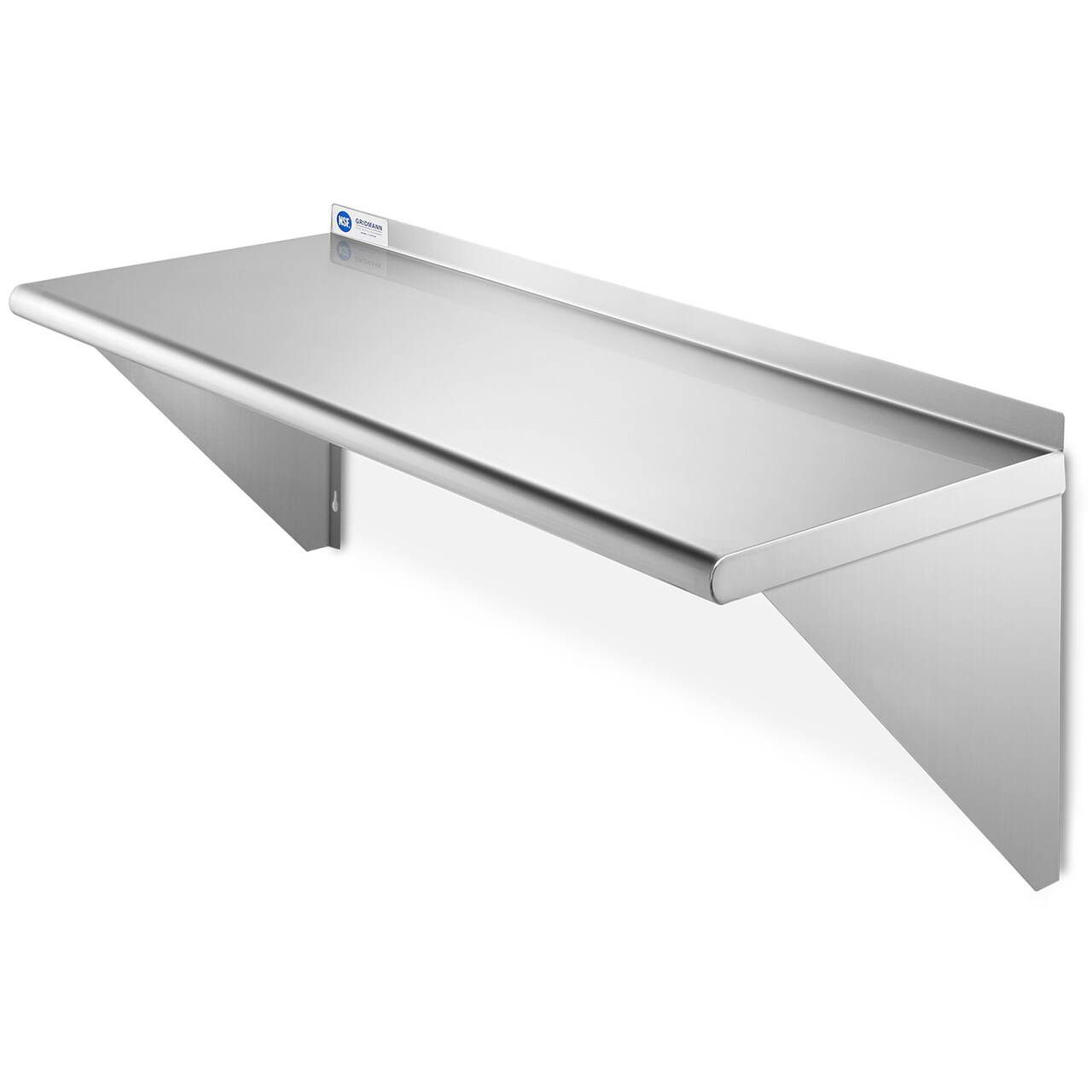 GRIDMANN NSF 16 Gauge Stainless Steel Kitchen Wall Mount Shelf Commercial Restaurant Bar w/ Backsplash